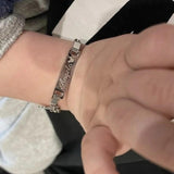 Treebud Engraved Baby Bracelet Stainless Steel Nameplate Crown