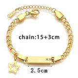 Treebud Engraved Baby Bracelet Stainless Steel Nameplate Crown
