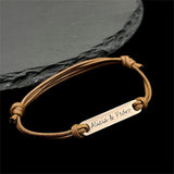 Custom Multicolor Bar Bracelets for Women Men Personalised Name Bangles