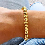 Adjustable Gold-color Bead Arm Bangle