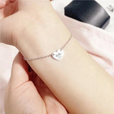 Personalized Engraved Script Name Heart Bracelet