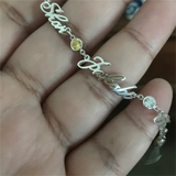 Personalized Multiple Name Bracelets with Birthstone