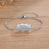 Custom Medical Alert ID Bracelet for Women - Stainless Steel Double Hearts