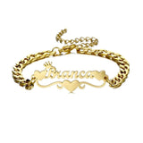 Men's Stainless Steel Name Bracelet - Adjustable 5mm Cuban Chain Engr