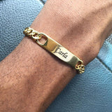 Men's Stainless Steel Name Bracelet - Adjustable 5mm Cuban Chain Engr