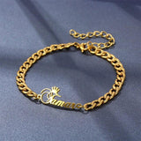 Men's Stainless Steel Name Bracelet - Adjustable 5mm Cuban Chain Engr