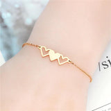 316L Sister Bracelet 3 Hearts Engraved Personalized Nameplate Gift