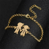 Custom Stainless Steel Pendant Bracelet for Kids Couples Wedding Bridesmaid