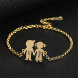 Custom Stainless Steel Pendant Bracelet for Kids Couples Wedding Bridesmaid