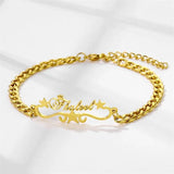 Custom Name Cuban Chain Bracelet Stainless Steel Charm Jewelry Men