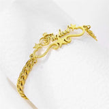 Custom Name Cuban Chain Bracelet Stainless Steel Charm Jewelry Men