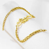 Custom Name Cuban Chain Bracelet Stainless Steel Charm Jewelry Men