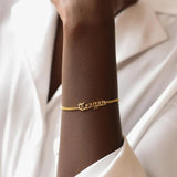 Personalized Name Bracelet Stainless Steel Cuban Chain for Women Men