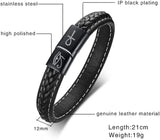 Men's Leather Cross & Eye of Horus Bracelet