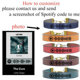 Personalized Engraved Wrap Leather Music Code Bracelet