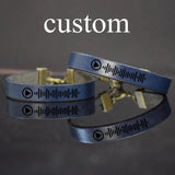 Personalized Engraved Wrap Leather Music Code Bracelet