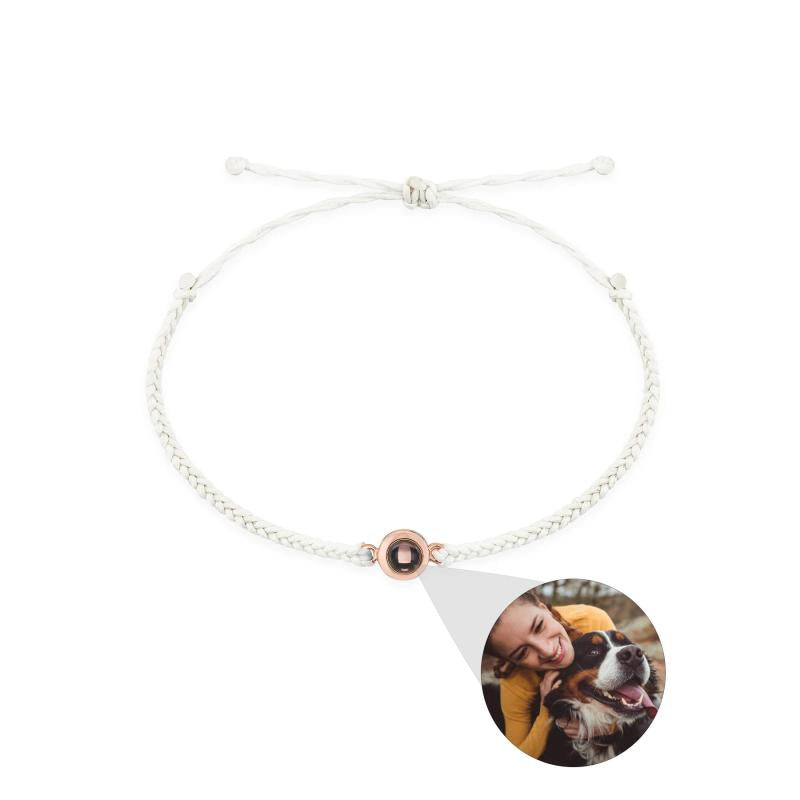 Custom Circle Photo Bracelet for Couples - Memorial Jewelry Gift
