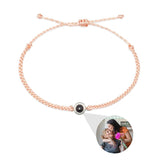 Custom Circle Photo Bracelet for Couples - Memorial Jewelry Gift