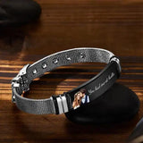 Engraved Stainless Steel Men's Bracelet - Personalized Gift for Husband