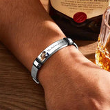 Engraved Stainless Steel Men's Bracelet - Personalized Gift for Husband