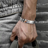 Engraved Stainless Steel Men's Bracelet - Personalized Gift for Husband