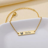 Pet Photo Name Bracelet Engraved Pendant Boho Jewelry