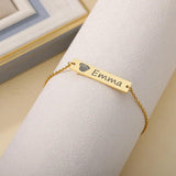 Pet Photo Name Bracelet Engraved Pendant Boho Jewelry