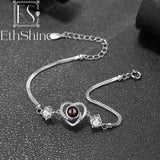 925 Silver Heart Bracelet Photo Projection Personalized Bangle