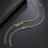 Lemegeton Personalized Name Bracelet Cuban Chain Stainless Steel Men Bracelet