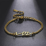 Lemegeton Stainless Steel Cuban Chain Name Bracelets