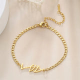 Lemegeton Stainless Steel Cuban Chain Name Bracelets