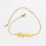 Custom Name Bracelet Charms Engraved Handwriting Love Message Gift