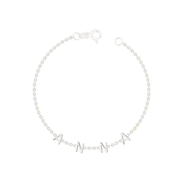 Personalized Stainless Steel A-Z Initial Letter Bracelet for Women