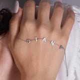 Personalized Stainless Steel A-Z Initial Letter Bracelet for Women