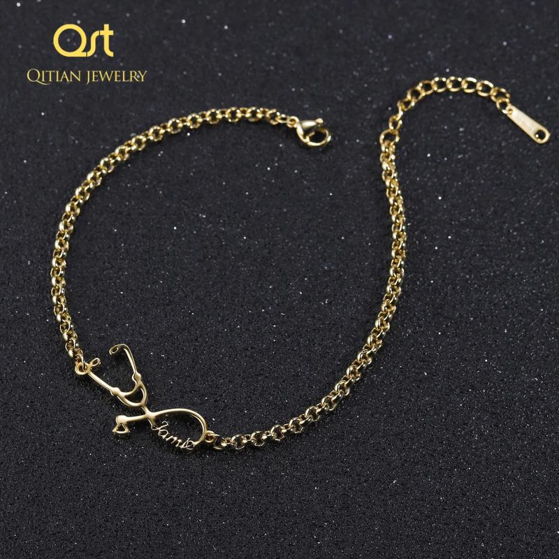 Personalized Name Bracelet Stethoscope Charm Bracelet Stainless Steel