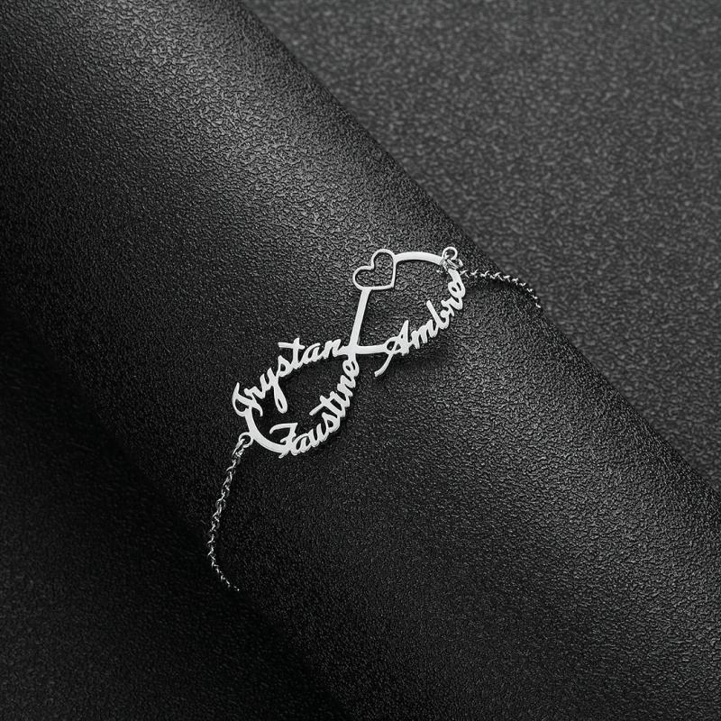 Mom Infinity Name Bracelet Stainless Steel Personalized Gift Jewelry