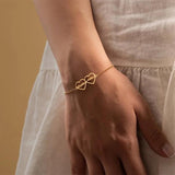 Personalized Double Heart Bracelet & Bangle Stainless Steel Nameplate Jewelry