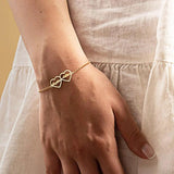 Personalized Double Heart Bracelet & Bangle Stainless Steel Nameplate Jewelry