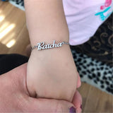 Heart Name Bracelet - Stainless Steel Chain - Personalized Jewelry