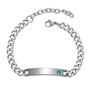Engrave Nameplate Couple Id Tag Bracelets Stainless Steel