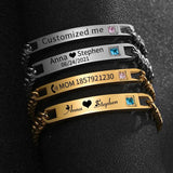 Engrave Nameplate Couple Id Tag Bracelets Stainless Steel