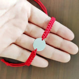 Personalized Name Date Bracelets Stainless Steel Red Thread Woven Bracelet