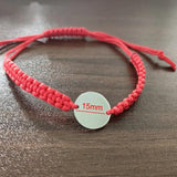 Personalized Name Date Bracelets Stainless Steel Red Thread Woven Bracelet
