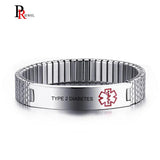 Personalized TYPE 2 DIABETES Medical Alert Bracelet for Men