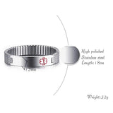 Personalized TYPE 2 DIABETES Medical Alert Bracelet for Men