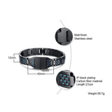 Engravable Dragon Scorpion Wolf Carbon Fiber Men ID Bracelet