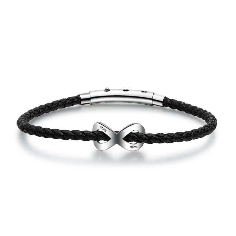 Personalized Infinity Bracelets for Couple Engrave Name Stainless Steel