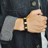 Custom Men's Leather Bracelet with Family Names Beads