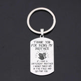 Brother Gift Dog Tag Keychain: Thank You For Being My Brother
