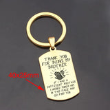Brother Gift Dog Tag Keychain: Thank You For Being My Brother